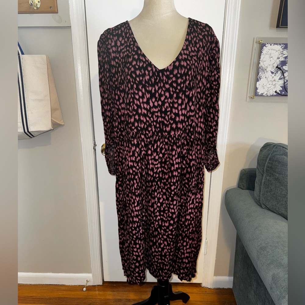 Women’s animal print dress with faux corset back